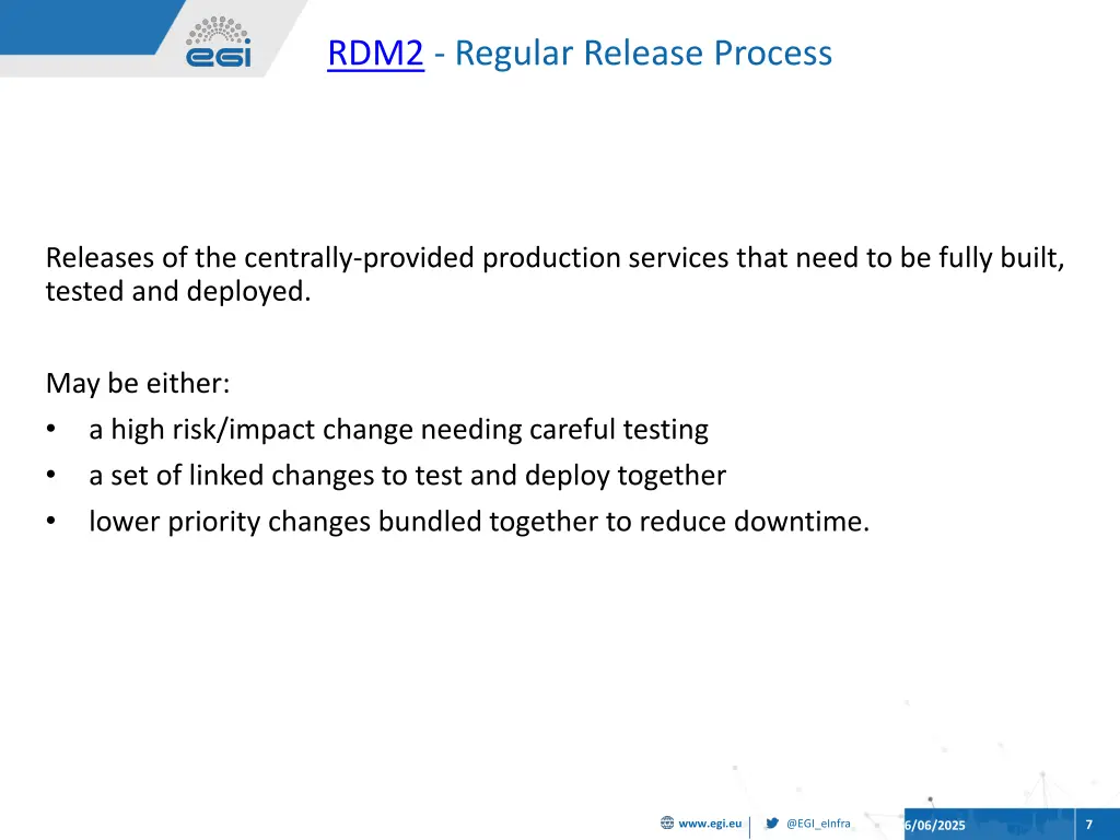 rdm2 regular release process