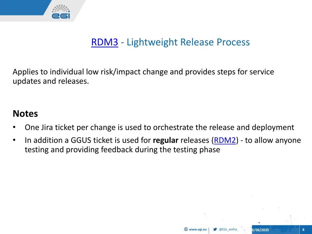 rdm3 lightweight release process
