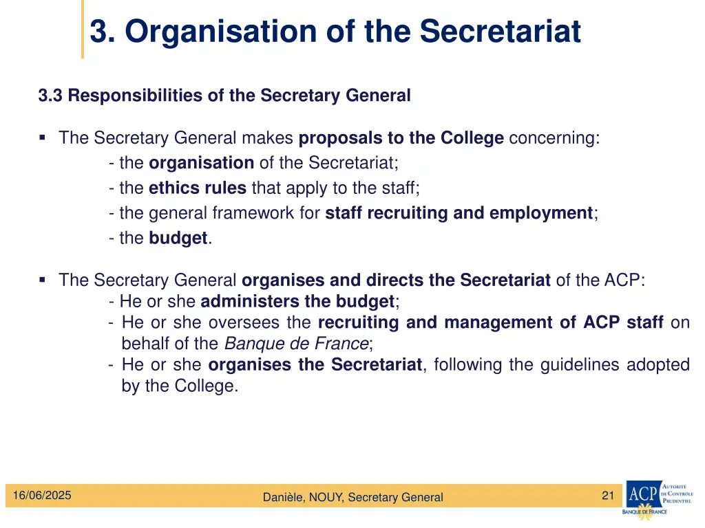 3 organisation of the secretariat 2
