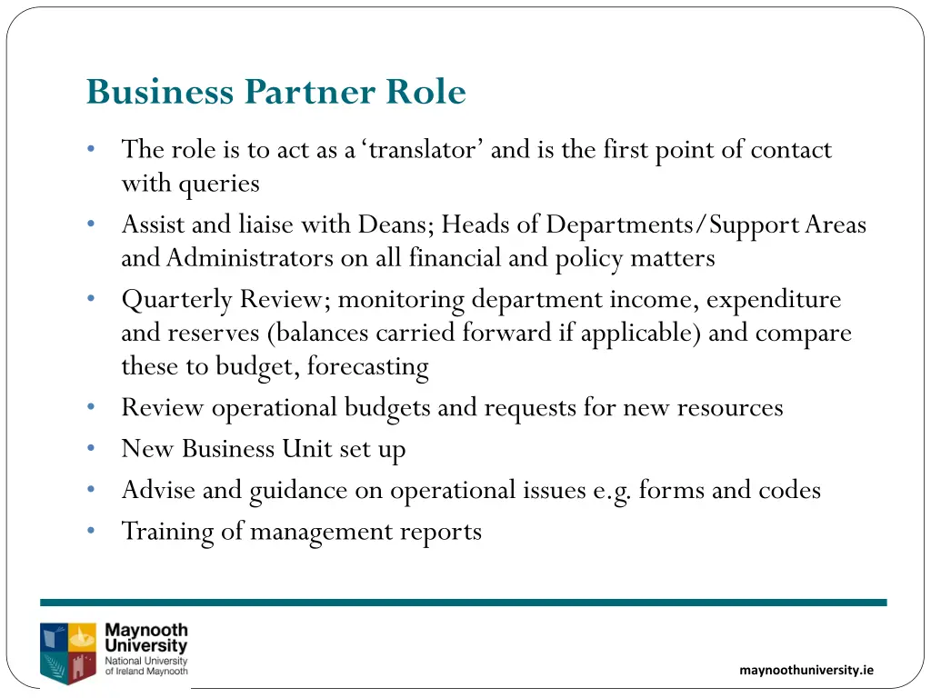 business partner role