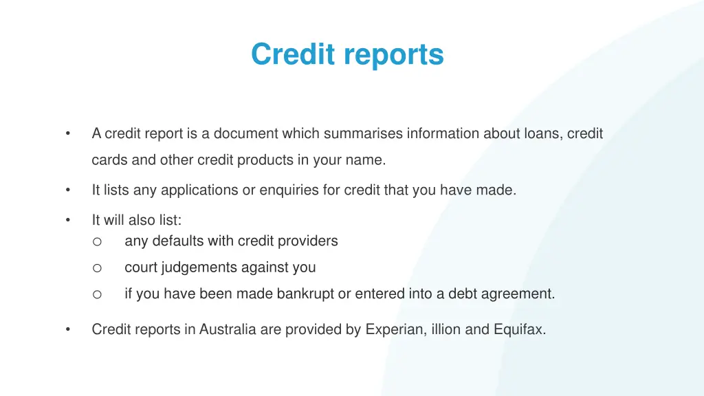 credit reports