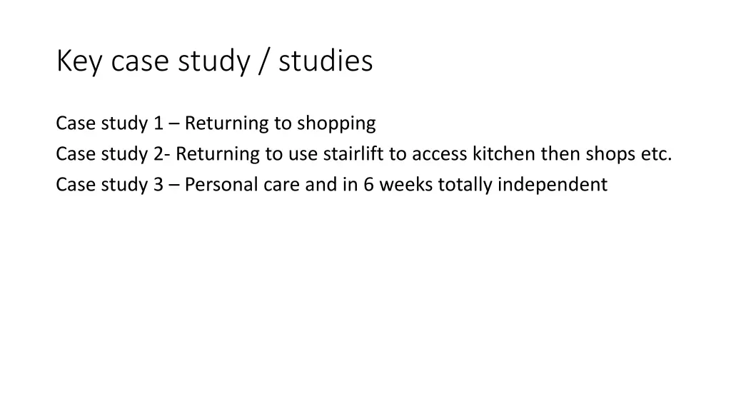 key case study studies