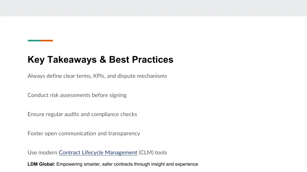 key takeaways best practices