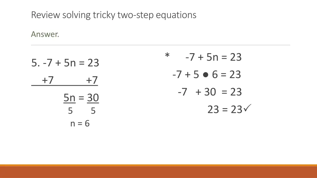 review solving tricky two step equations 3