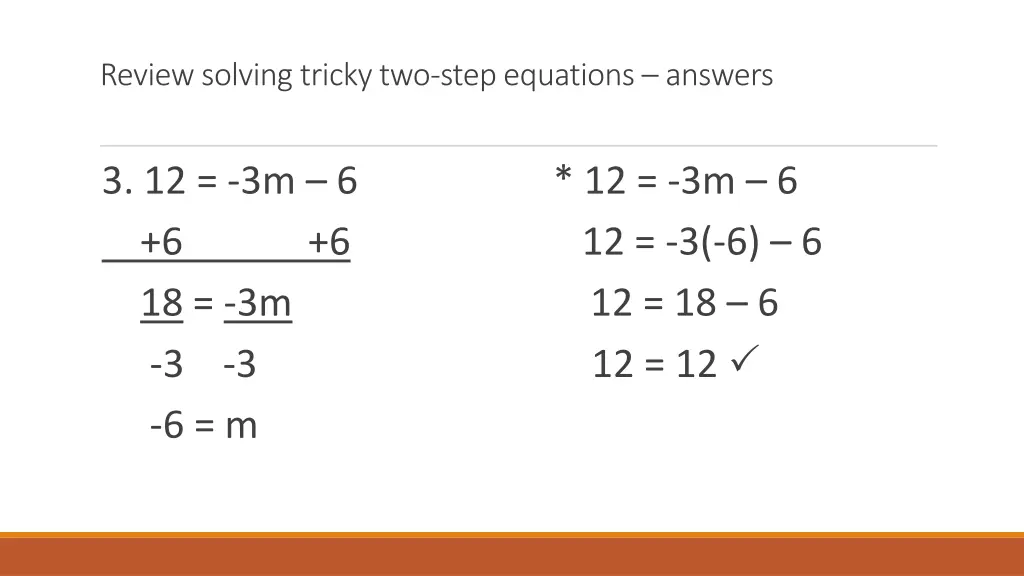 review solving tricky two step equations answers 1