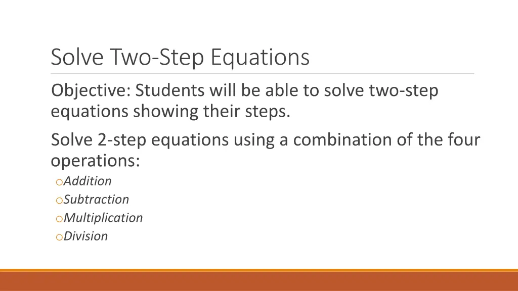 solve two step equations