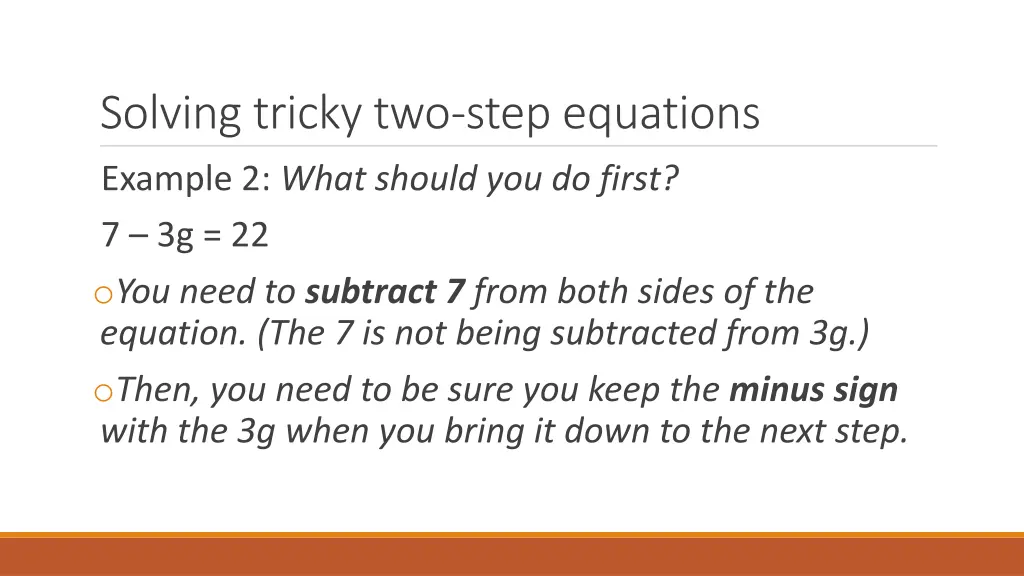 solving tricky two step equations 2