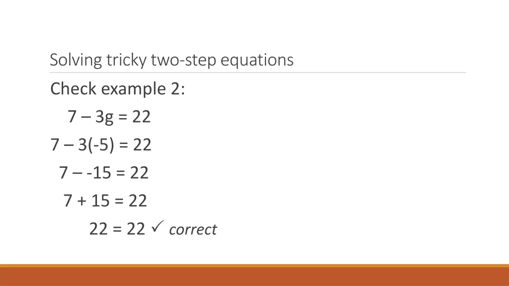 solving tricky two step equations 3