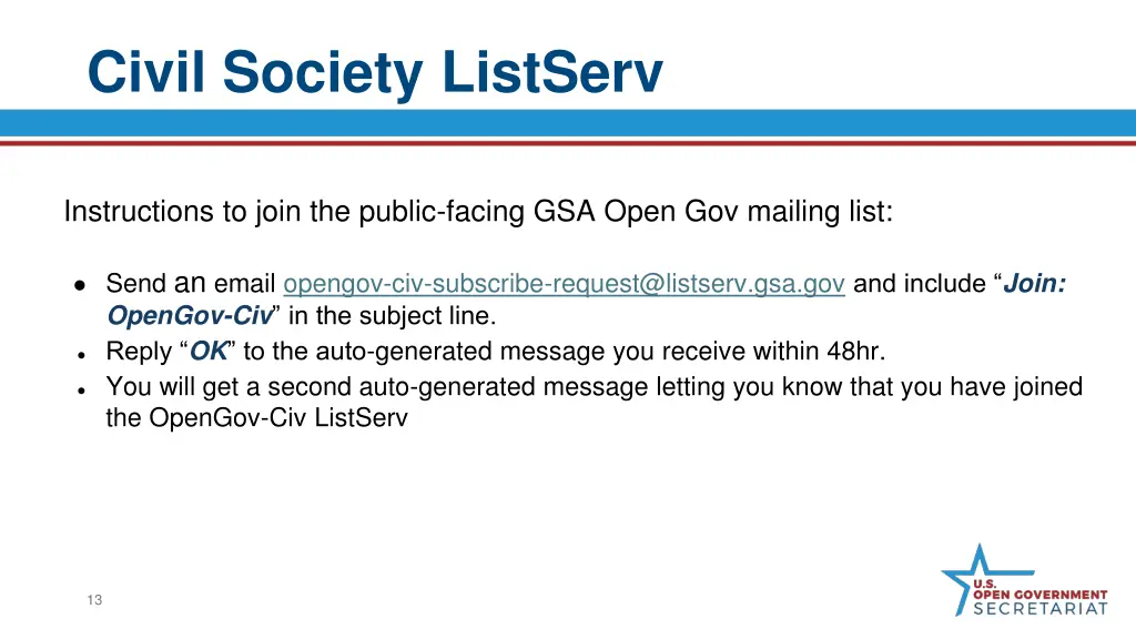 civil society listserv