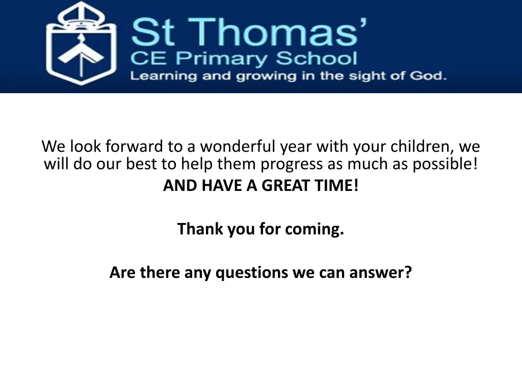 we look forward to a wonderful year with your