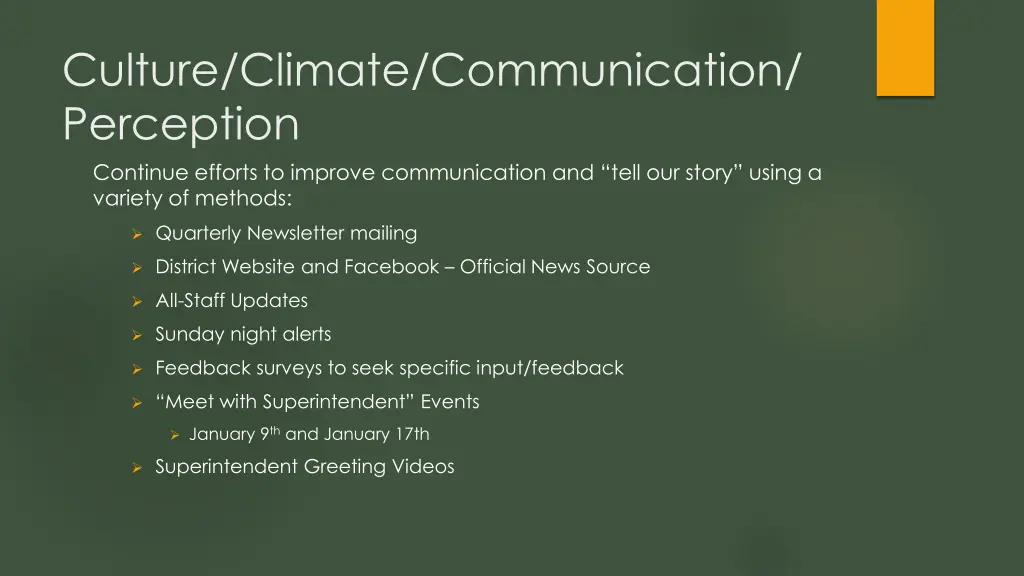 culture climate communication perception continue