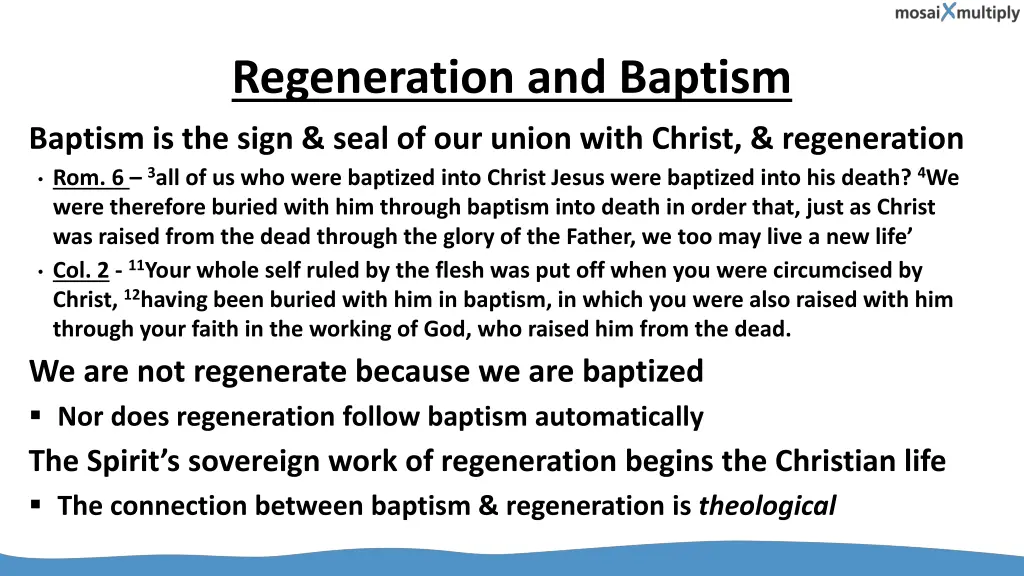 regeneration and baptism