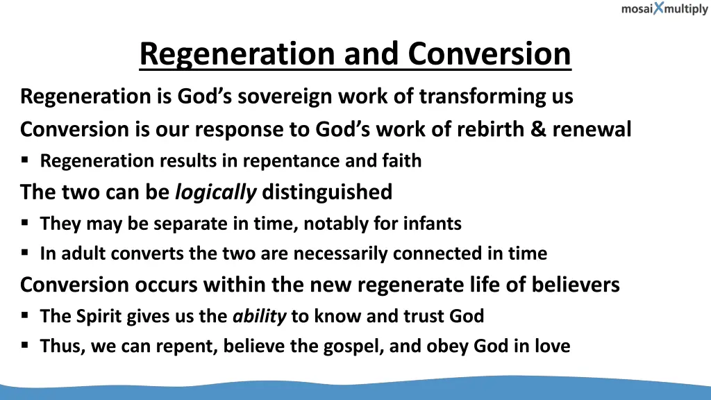 regeneration and conversion