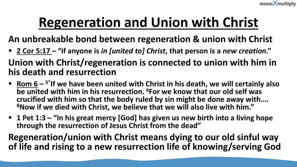 regeneration and union with christ
