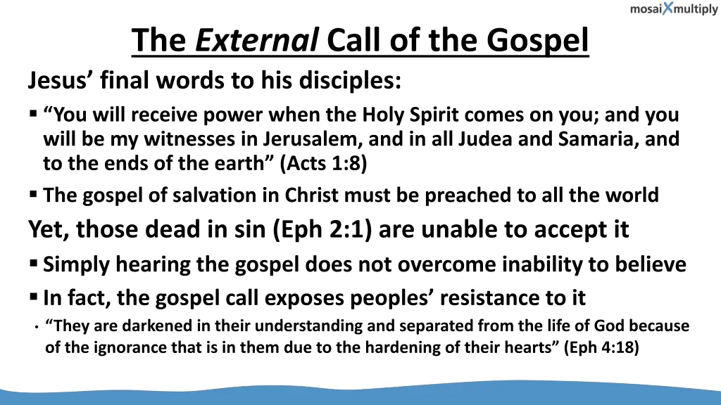 the external call of the gospel
