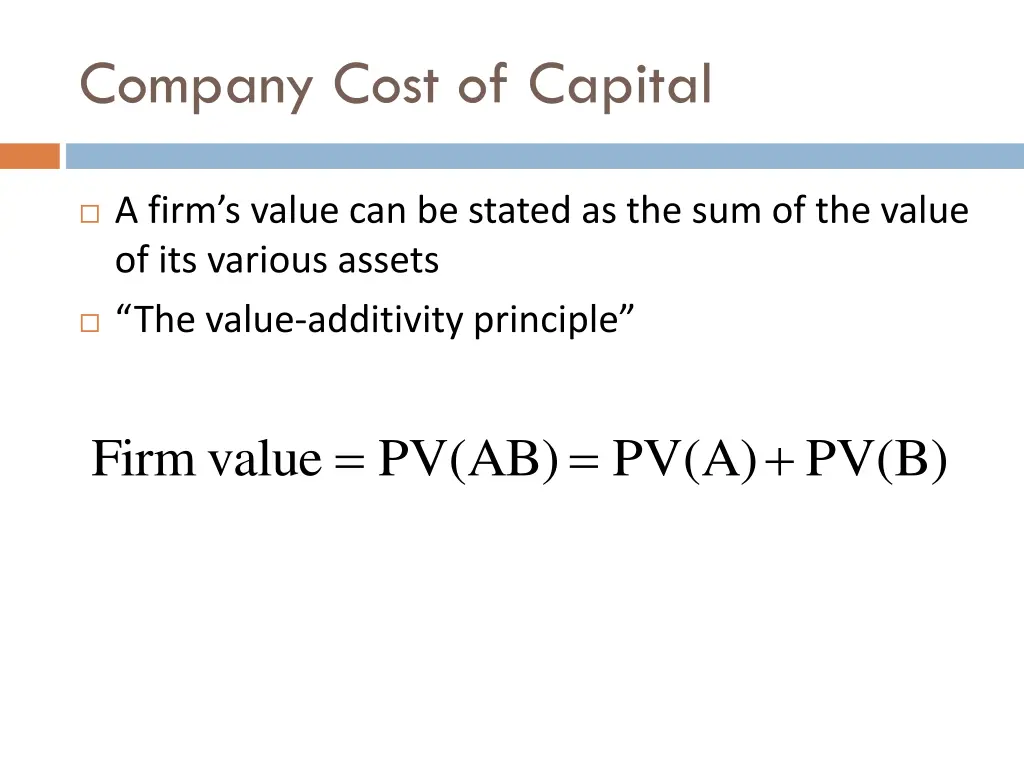 company cost of capital