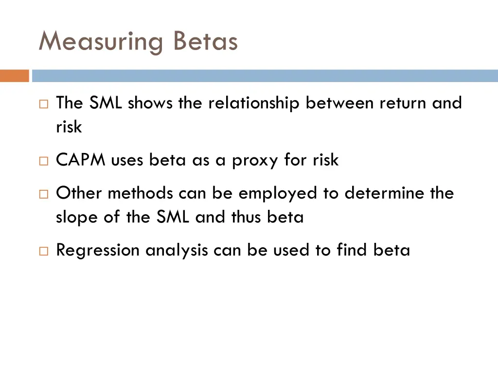 measuring betas