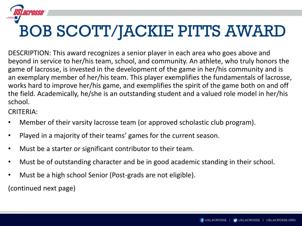 bob scott jackie pitts award