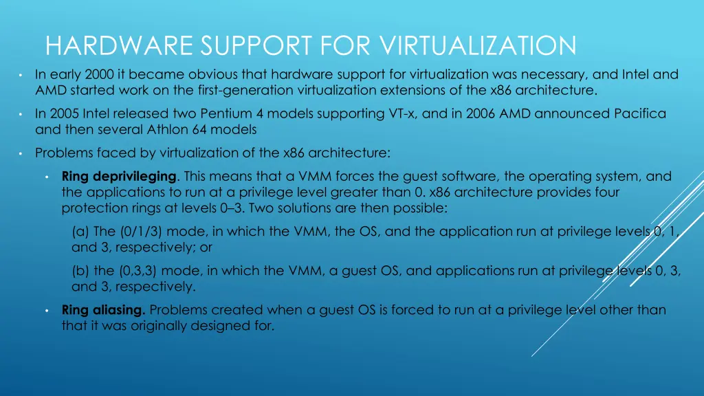 hardware support for virtualization in early 2000
