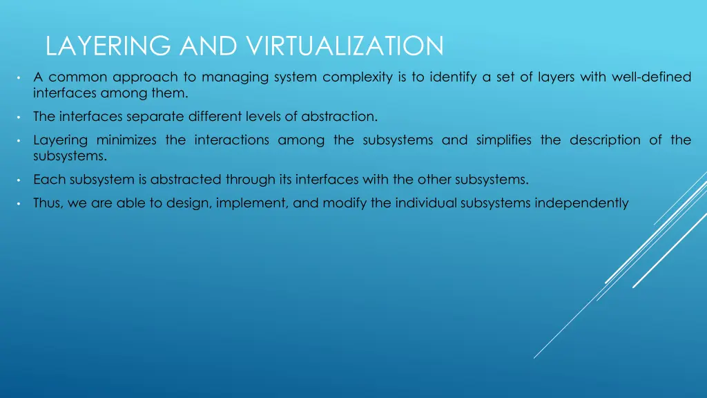 layering and virtualization