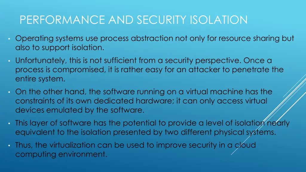 performance and security isolation 1