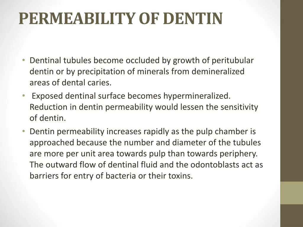 permeability of dentin
