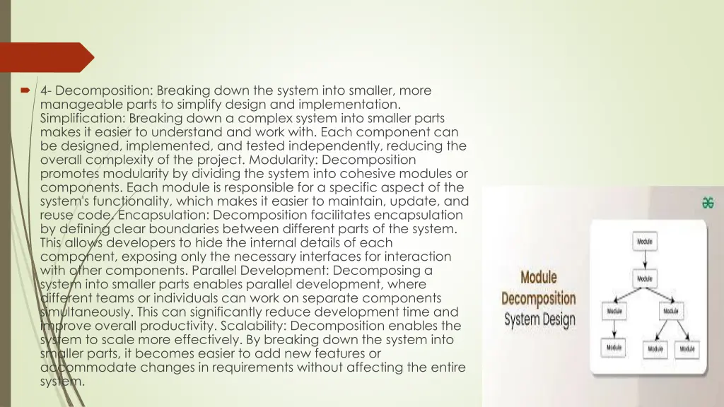 4 decomposition breaking down the system into