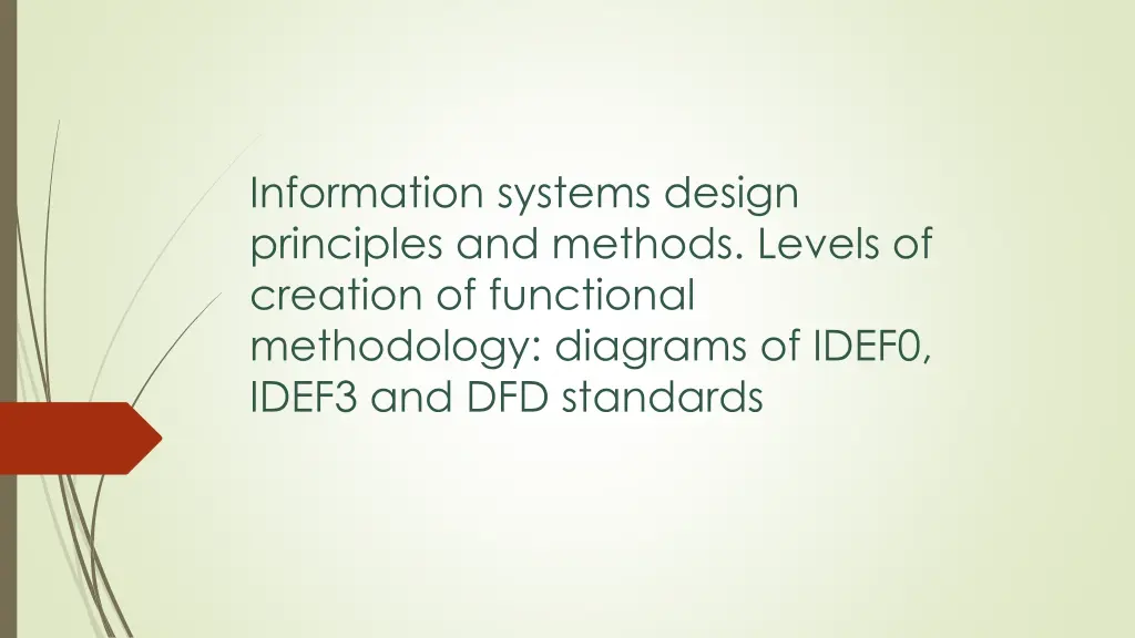 information systems design principles and methods