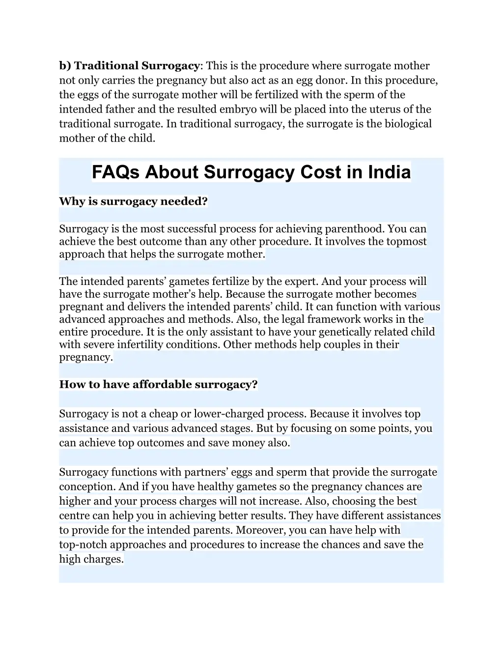 b traditional surrogacy this is the procedure