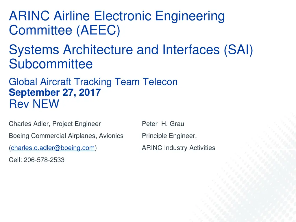 arinc airline electronic engineering committee