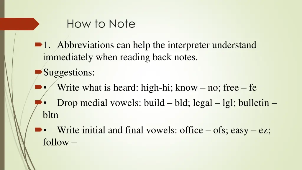how to note