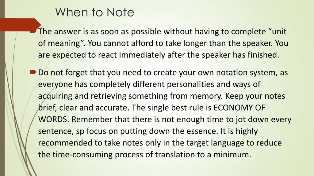 when to note