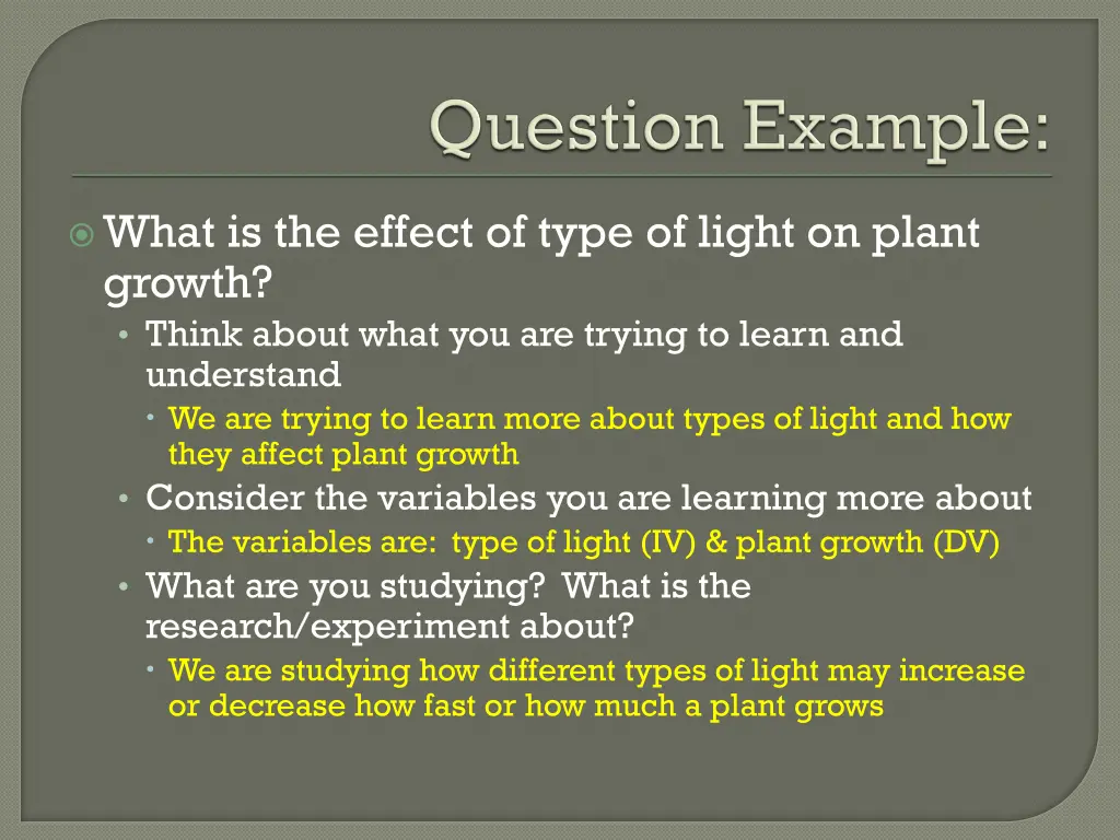 what is the effect of type of light on plant