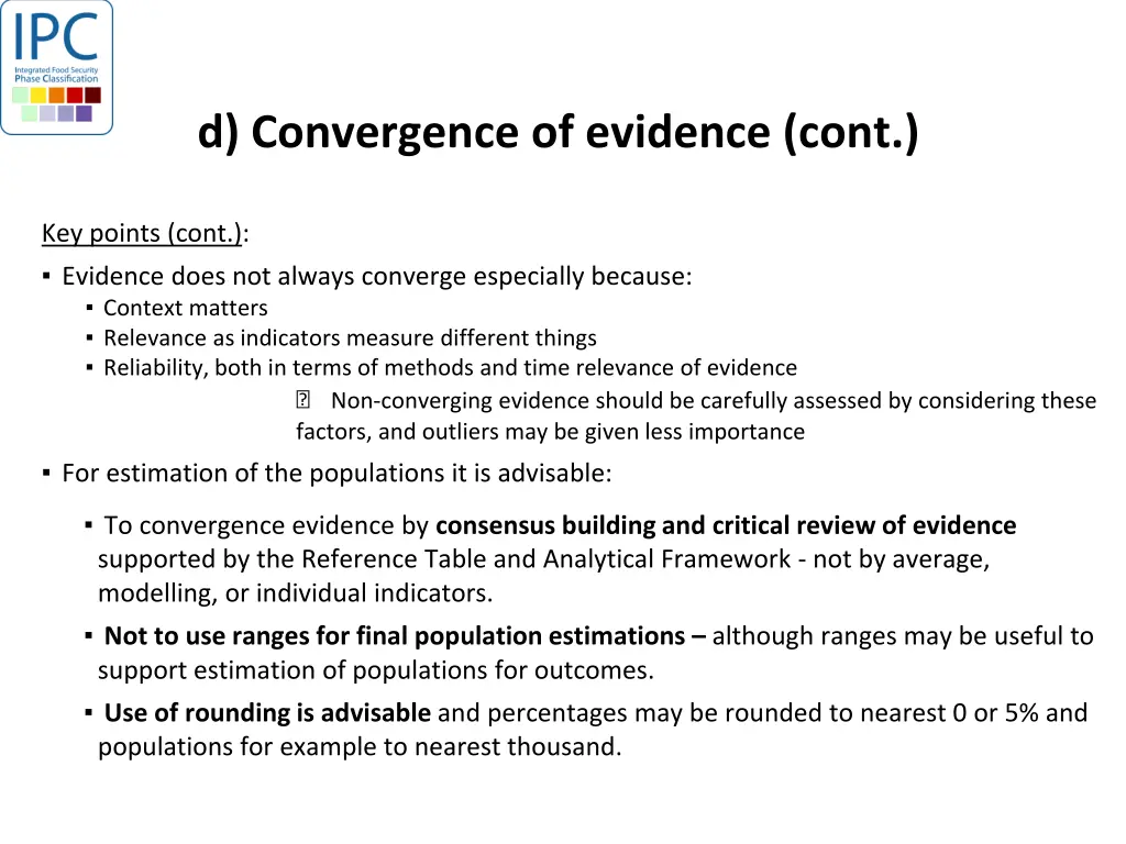 d convergence of evidence cont