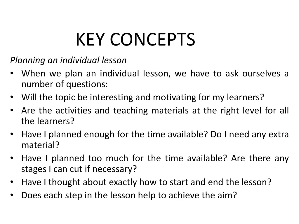 key concepts