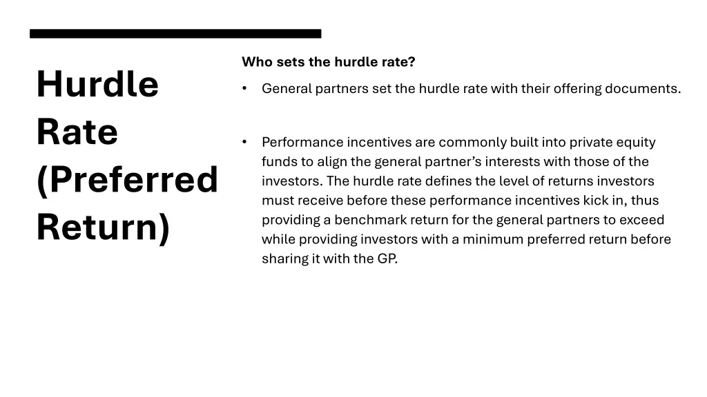 who sets the hurdle rate