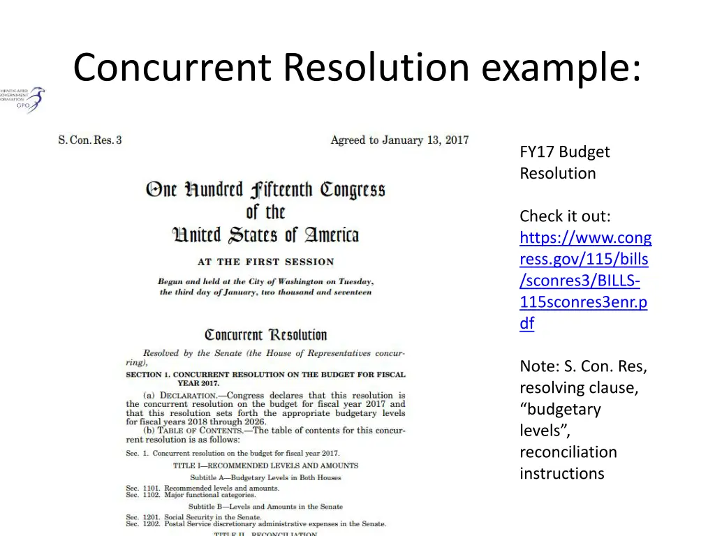 concurrent resolution example
