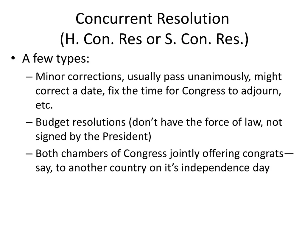 concurrent resolution