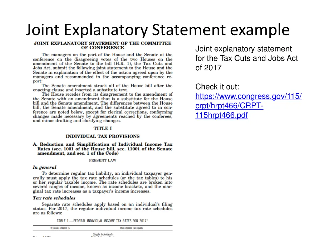 joint explanatory statement example