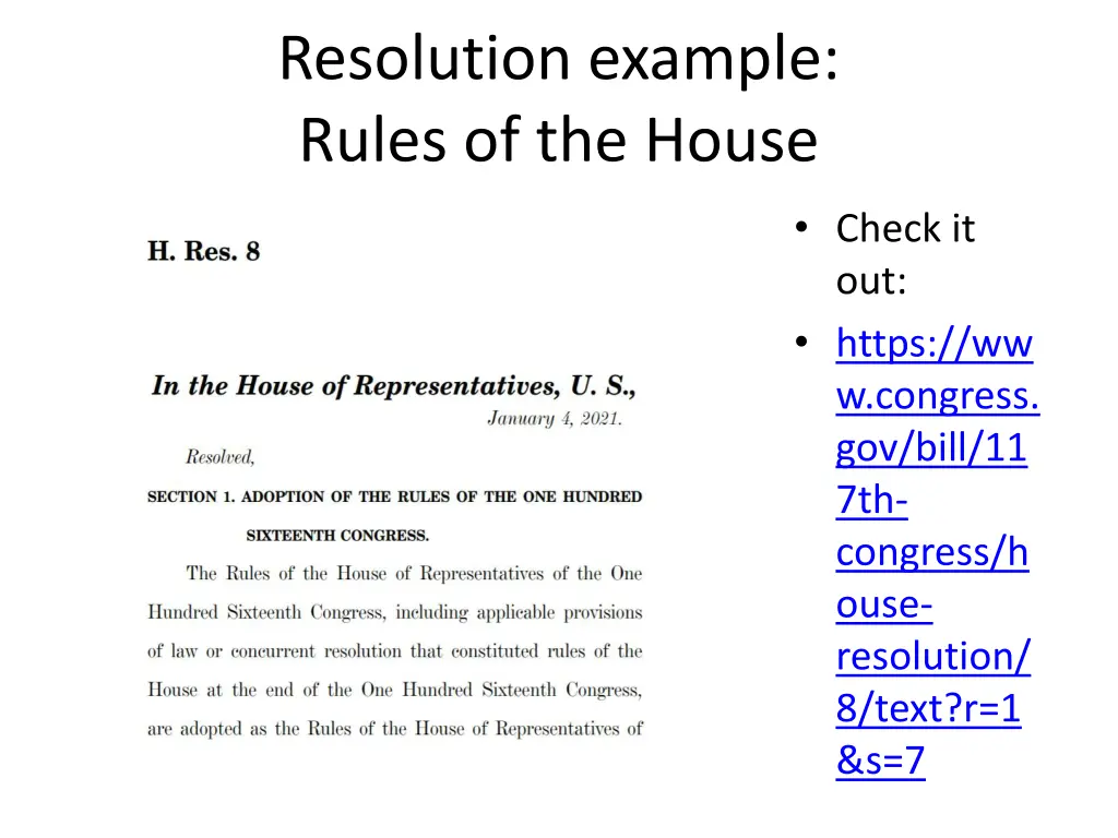 resolution example rules of the house