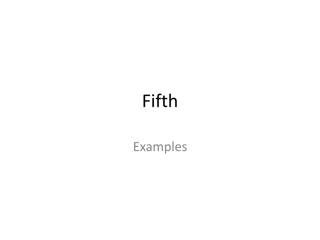 fifth