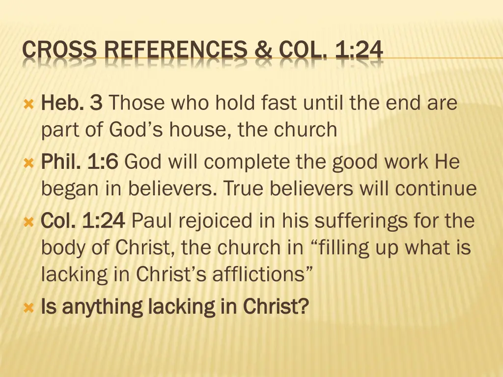 cross references col 1 24