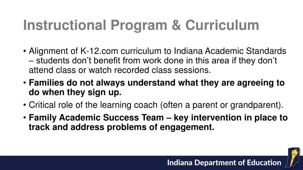 instructional program curriculum
