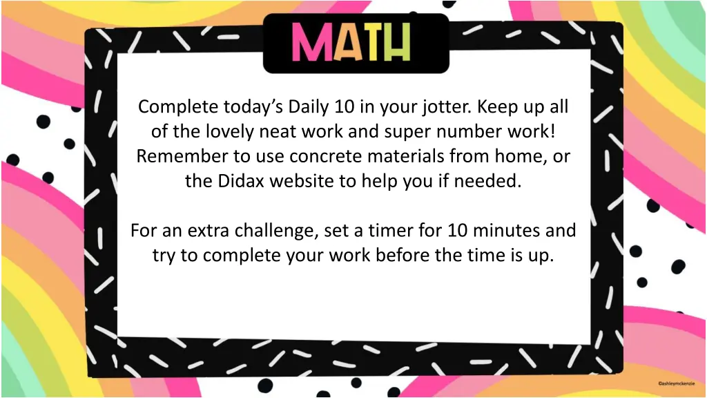 complete today s daily 10 in your jotter keep