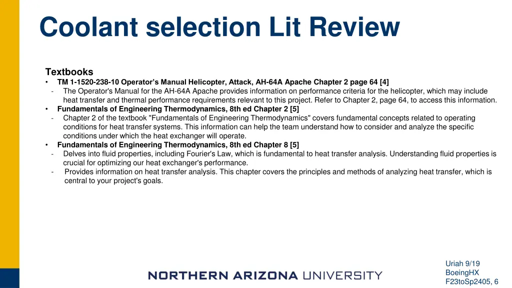 coolant selection lit review