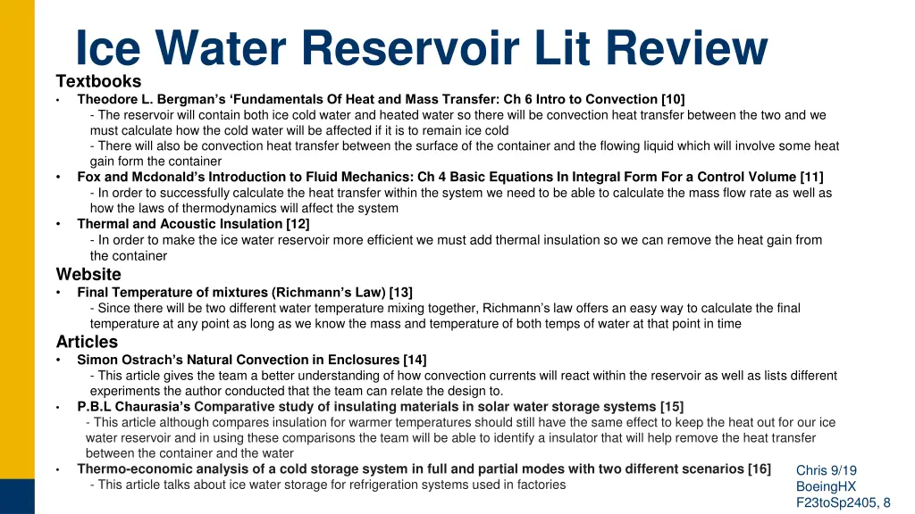 ice water reservoir lit review textbooks theodore