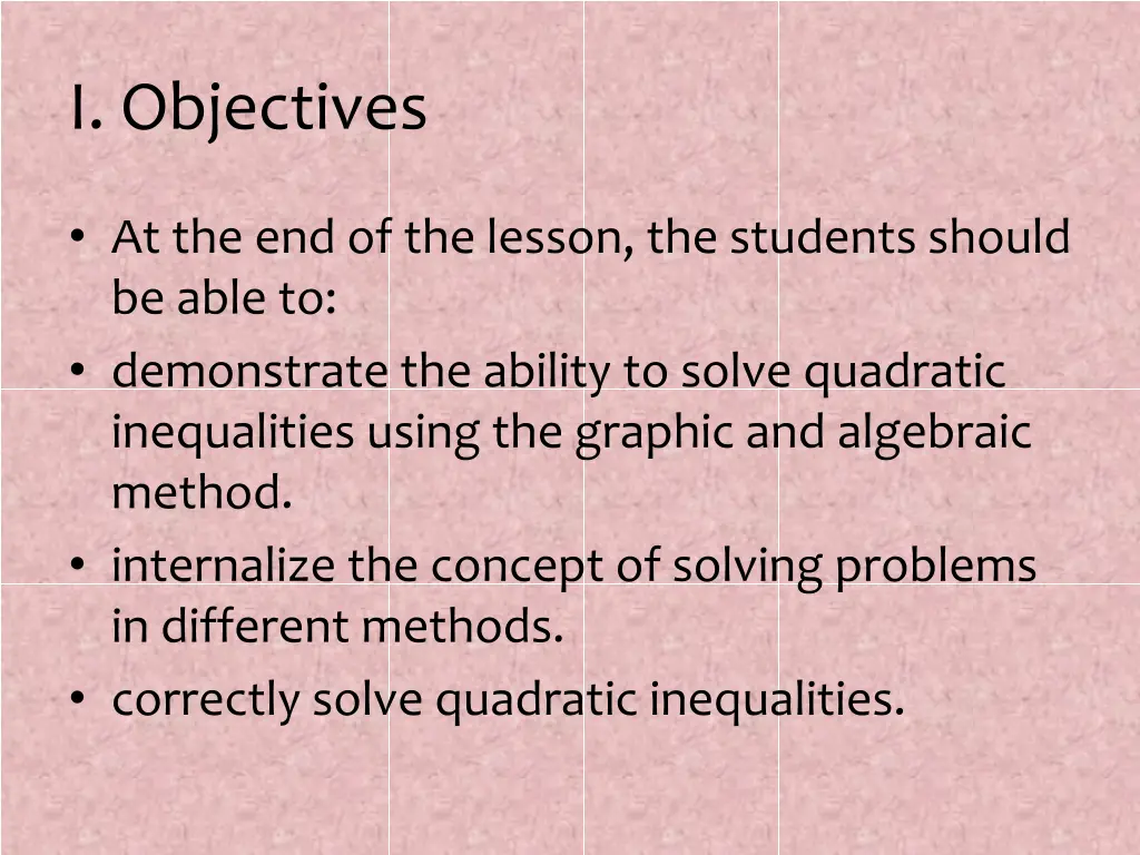 i objectives