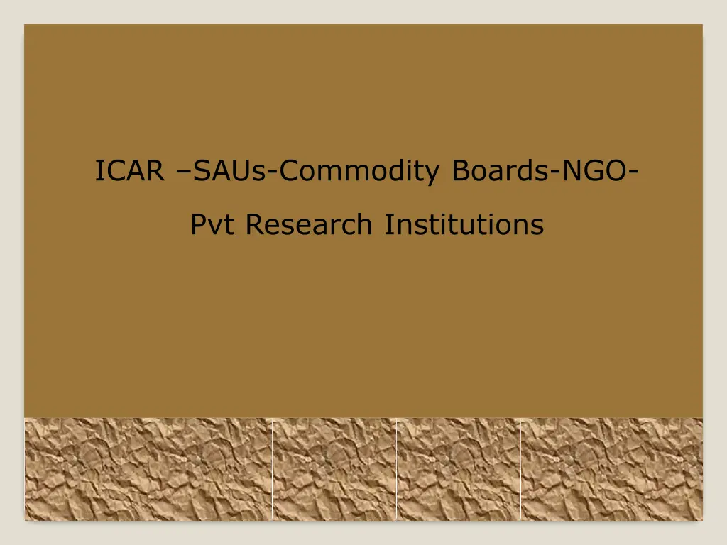 icar saus commodity boards ngo