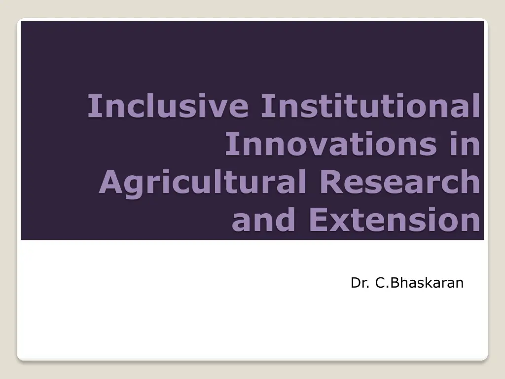 inclusive institutional innovations