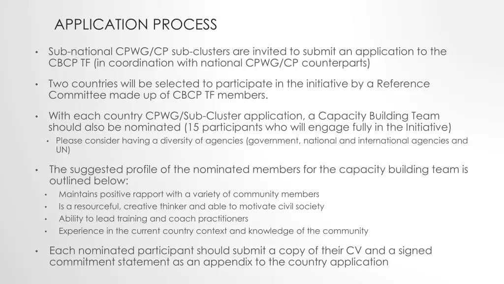 application process